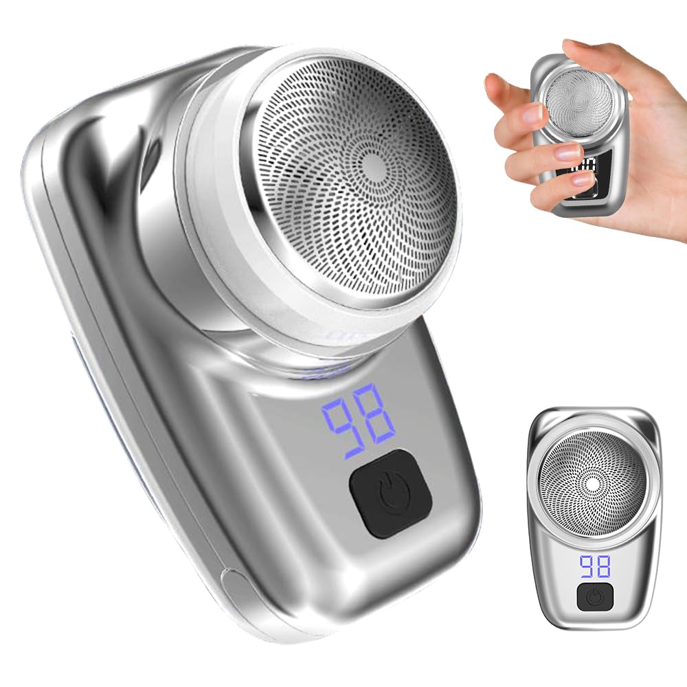 XEERUN Mini Razor, Portable Razor Men's Electric, Lightweight Pocket Razor, Rechargeable via USB with Replaceable and Removable Razor Head