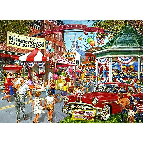 RoseArt - Back to The Past - Hometown Celebration - 750 Piece Jigsaw Puzzle for Adults