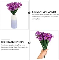 Vista 3 de 4 paquetes de flores artificiales violetas artificiales de seda violeta, flores falsas africanas falsas floración artificial artificial