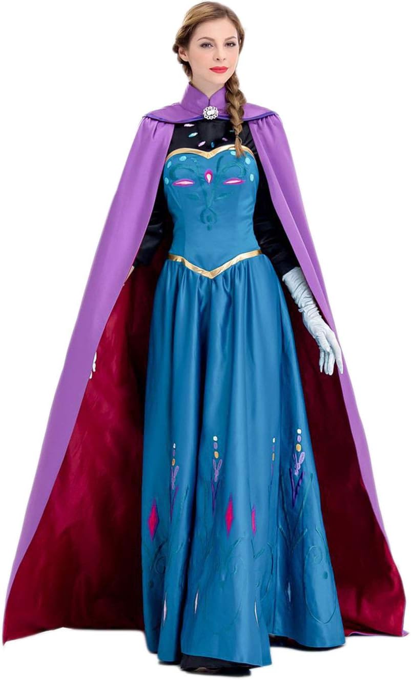 Women's Anime Cosplay Costume Halloween Princess Fancy Dress with Cloak