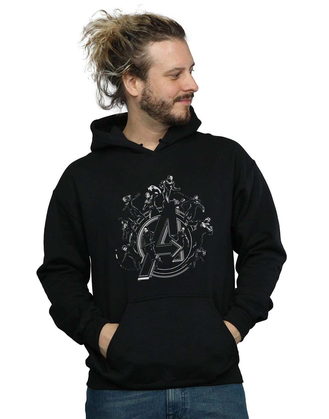 Absolute Cult Men's Black Marvel Avengers Endgame Hero Circle Hoodie XXX-Large