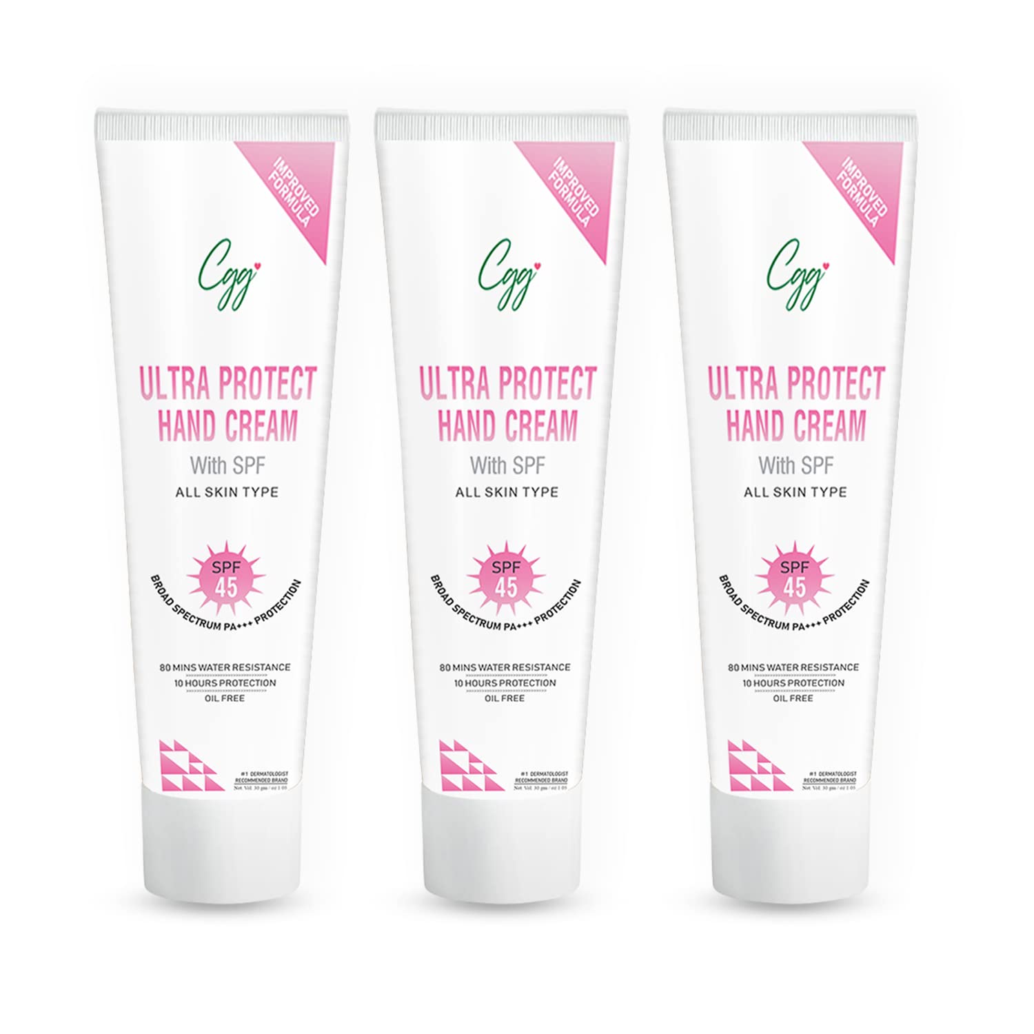 CGG Cosmetics Ultra Protect Hand Cream SPF 45 Broad Spectrum PA+++ Protection 30 GM (PACK OF 3)