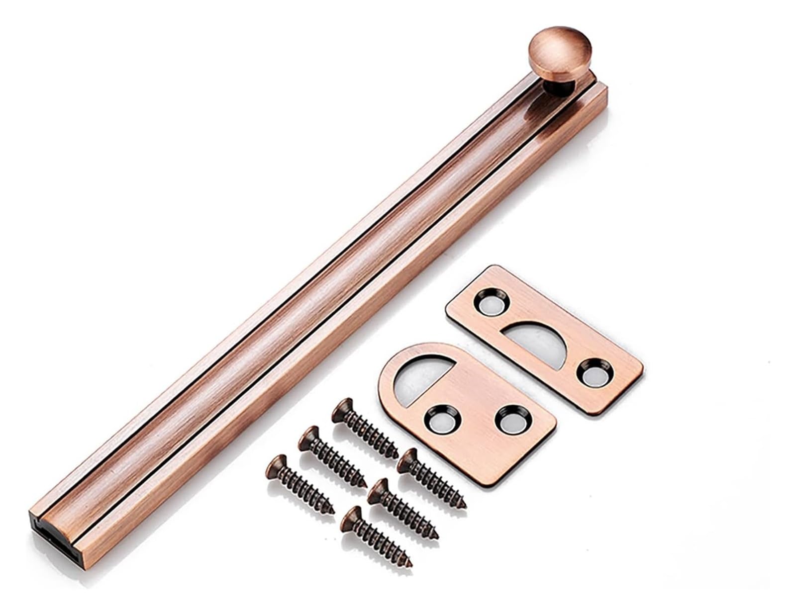Door Latch， All Copper Slide Door Bolt 2-8in Multicolor for Childproofing and Petproofing(Red Patina,6in)