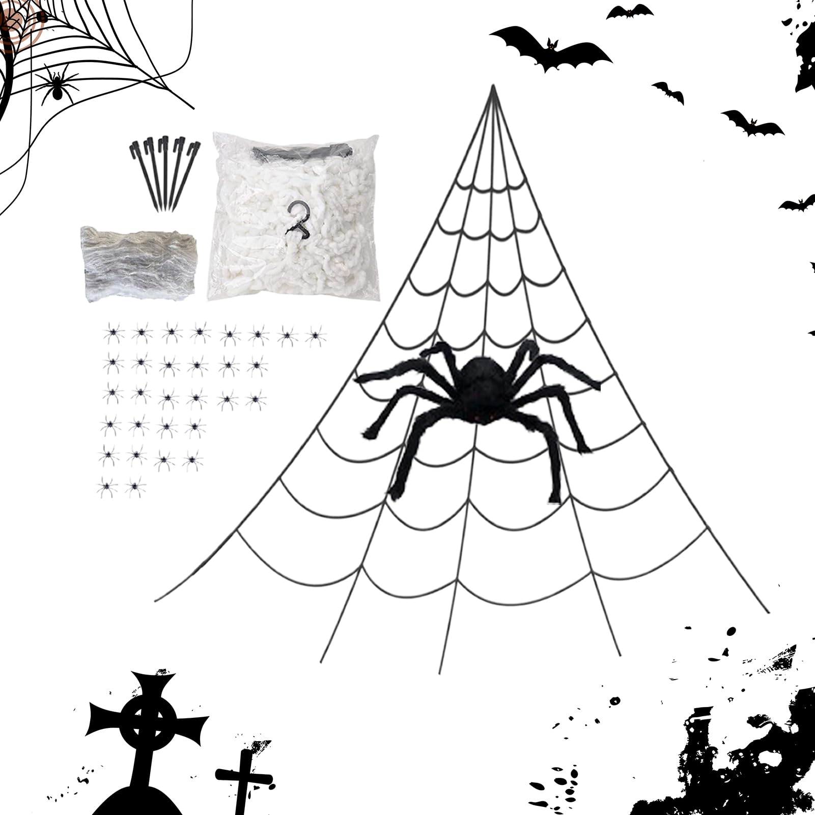 Toile d'araignée d'Halloween pour décorer facilement extérieur et intérieur