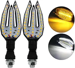 Par De Seta Esportiva Para Moto Motocicleta Pisca Em Led