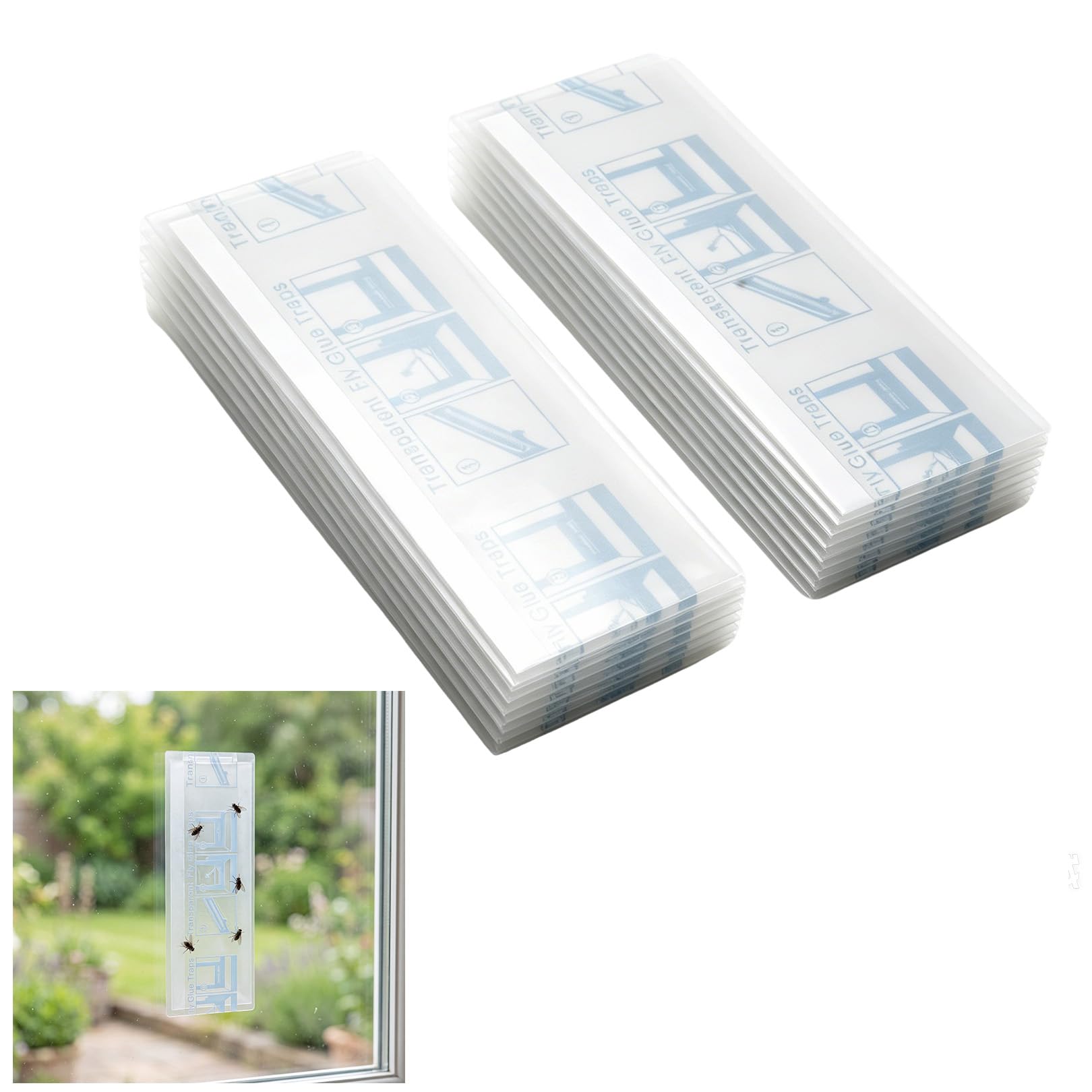 30 PCS Window Fly Traps Stickers Indoors Pest Sticky Traps Fly Paper Traps
