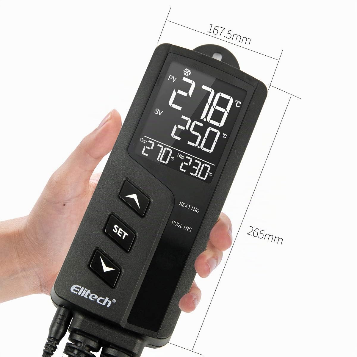 Elitech STC-1000Pro Dual Relay 220v Socket Termostato Digital con Sonda, Controlador de Temperatura de Enfriamiento y Calefacción para el Acuario Calentador de Agua Incubador