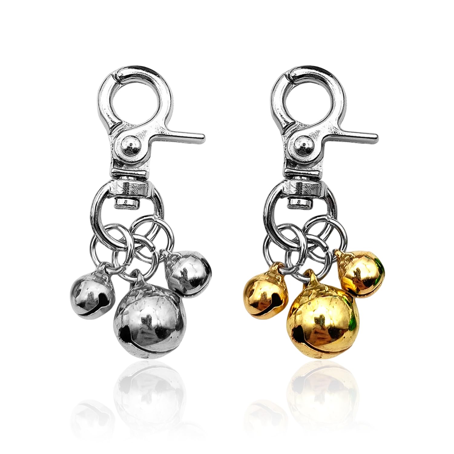 2 Morceaux De Pendentifs De Cloche, Clés De Cloche, Cloche De Col De Chat, Trois Pendentifs De Cloche (Argent, Or).