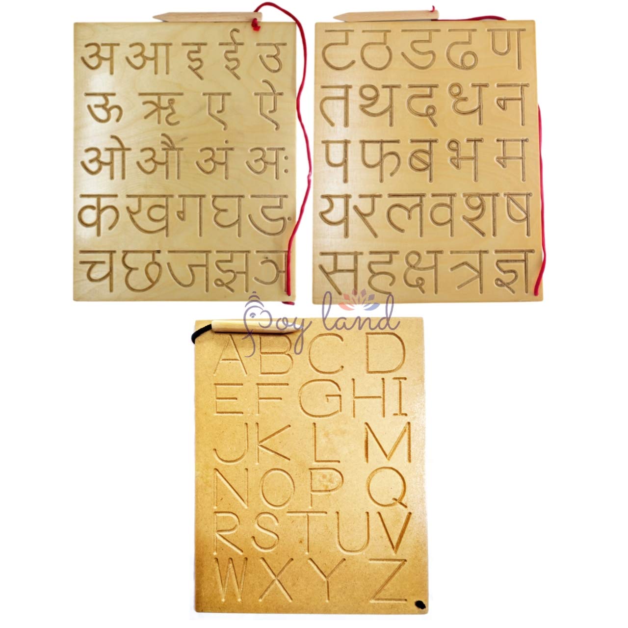 JOYLAND� ABC Capital Hindi Vowels & Consonants Writing Practice Wooden Tracing Boards Educational Toys for Kids with Dummy Pencil | Smart Kids | Knowledge for Kids | Letter Educational Slate | Learning Board For Baby(3 To 6) -Set of 3 (B08W5718YL) Amazon Price History, Amazon Price Tracker