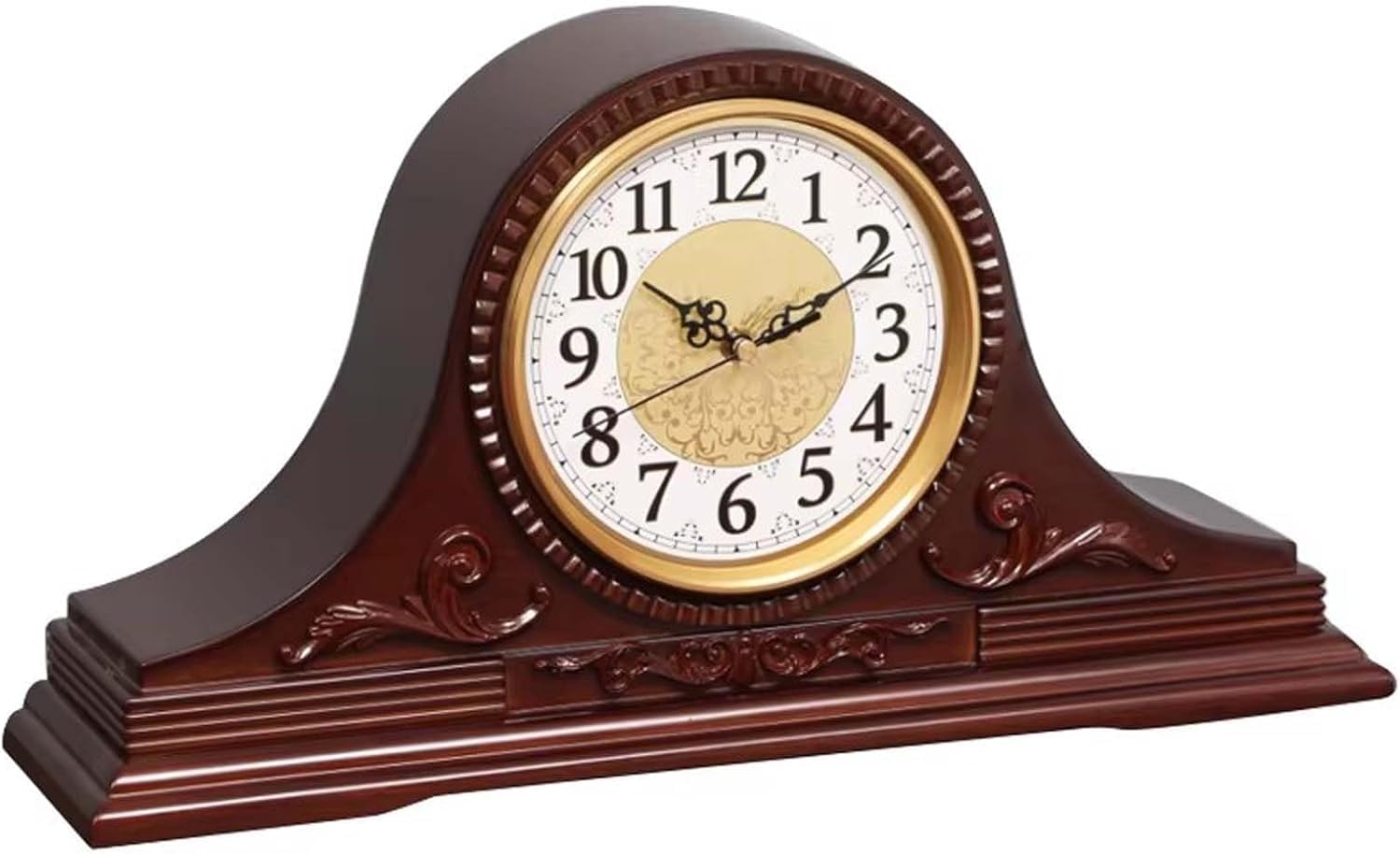 Reloj silencioso de madera, funciona con pilas, para decoración de sala de estar, oficina, estante y chimenea