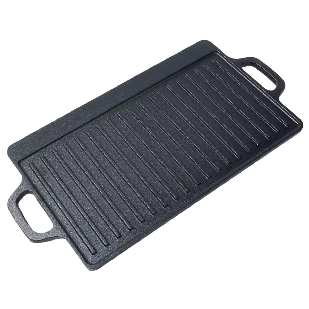 UDSKNV[KSL Cast Iron Griddle Pan Double-Sided Grill Plate, Versatile Dual-Use for Outdoor BBQ Camping Striped and Flat Surfaces