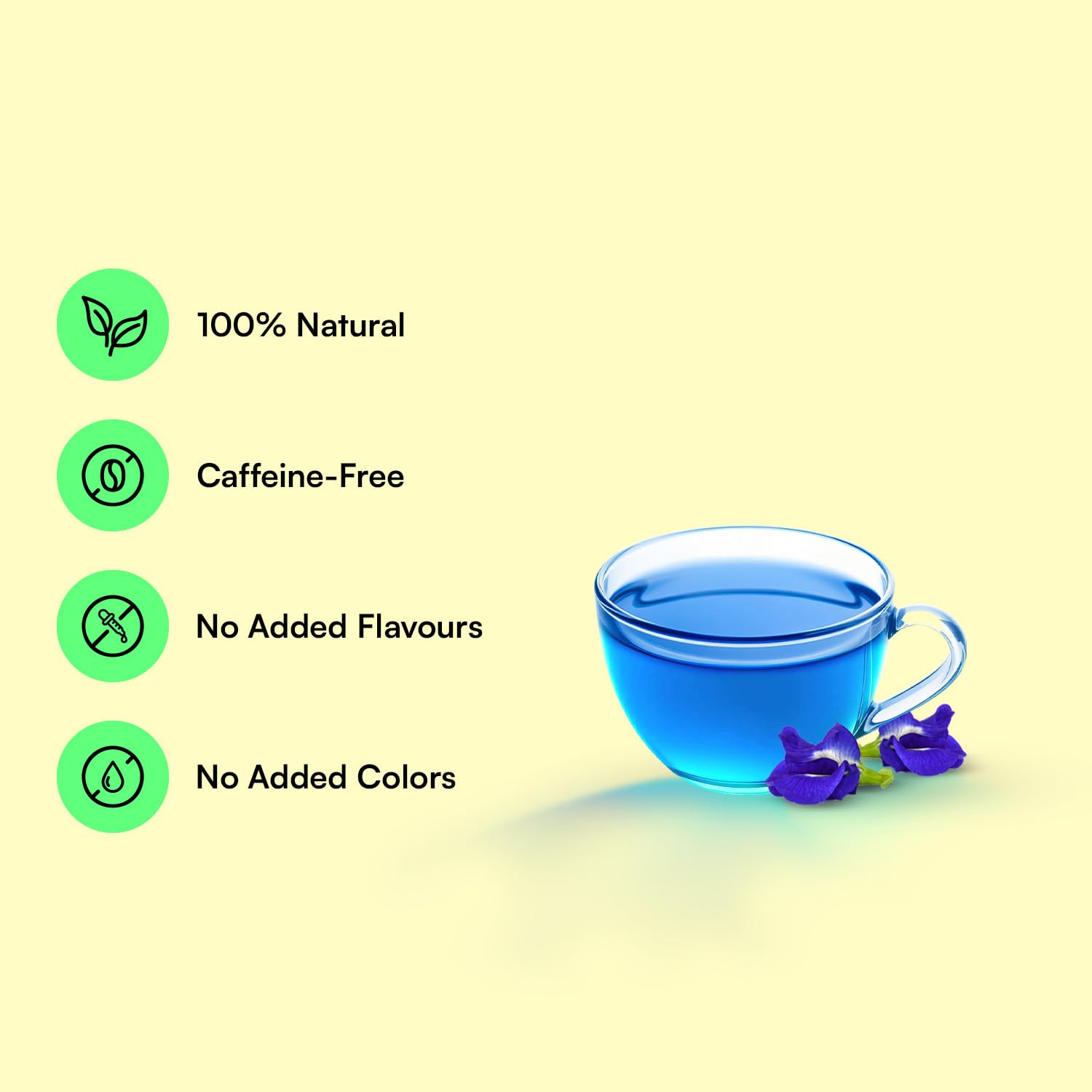 Udyan Tea Blue Pea Herbal Tea - 50g | Natural Dried Flowers Based - Caffeine-Free Antioxidant Tea for Stress Relief, Weight Management & Skin Health | Pure Blue Pea Herbs Detox 3