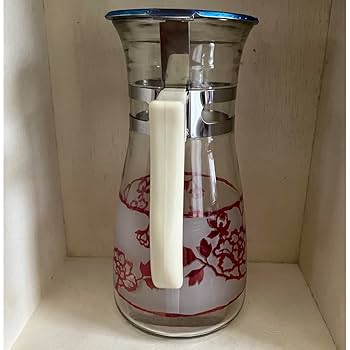 Amazon.co.jp: 昭和レトロ ガラスの蓋付き水差し ピッチャー