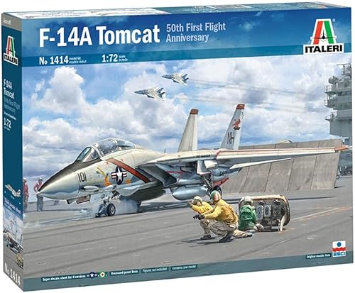 Italeri 1414S 1:72 F-14A Tomcat Empotrable Line Paneles, Réplica Fiel, Modelo, Manualidades, Hobbies, Pegado, Kit de plástico, Montaje