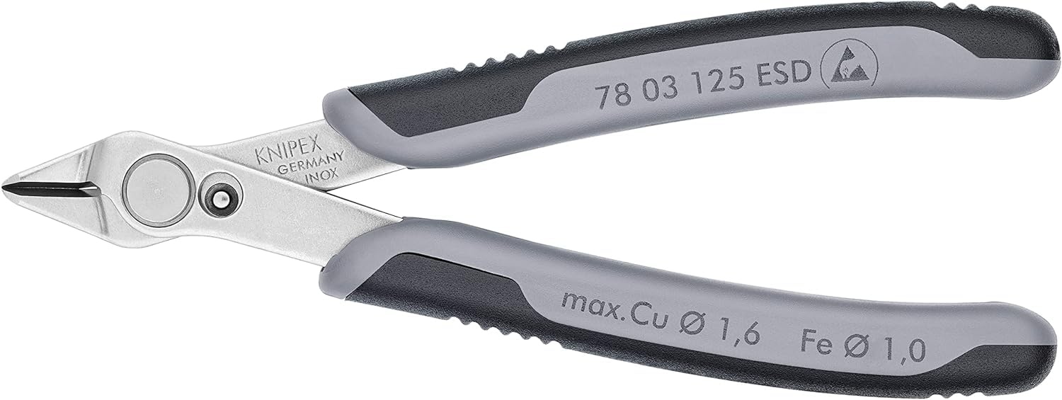 Knipex Multi Color Elektronski Super Knips Esd With Multi-Component Handles 125 Mm, 78 03 125 Esd