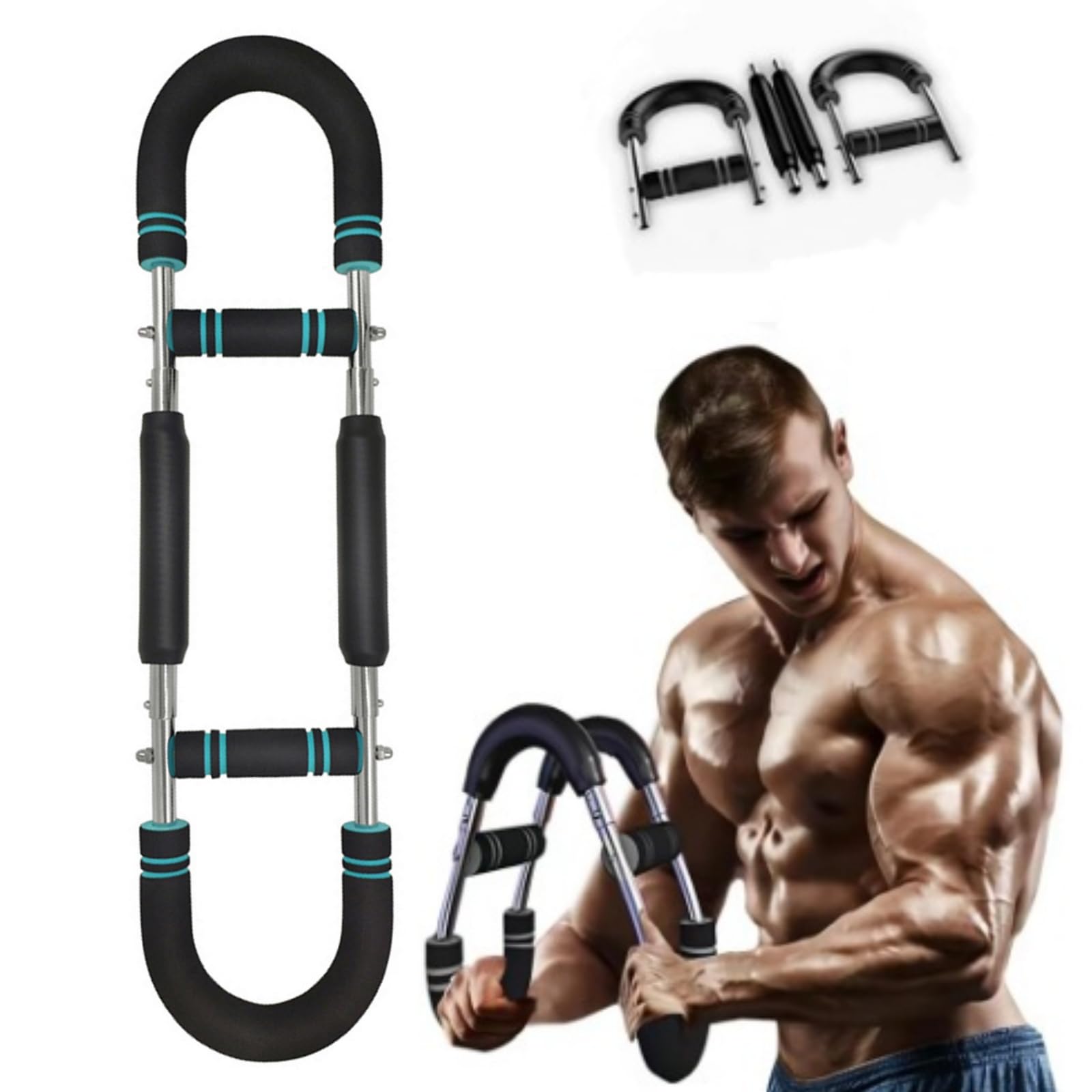 60-100LB Adjustable Portable Chest & Arm Exerciser - Full Body Strength Trainer with Detachable Design, Ergonomic Grip & Multi-Level Resistance for