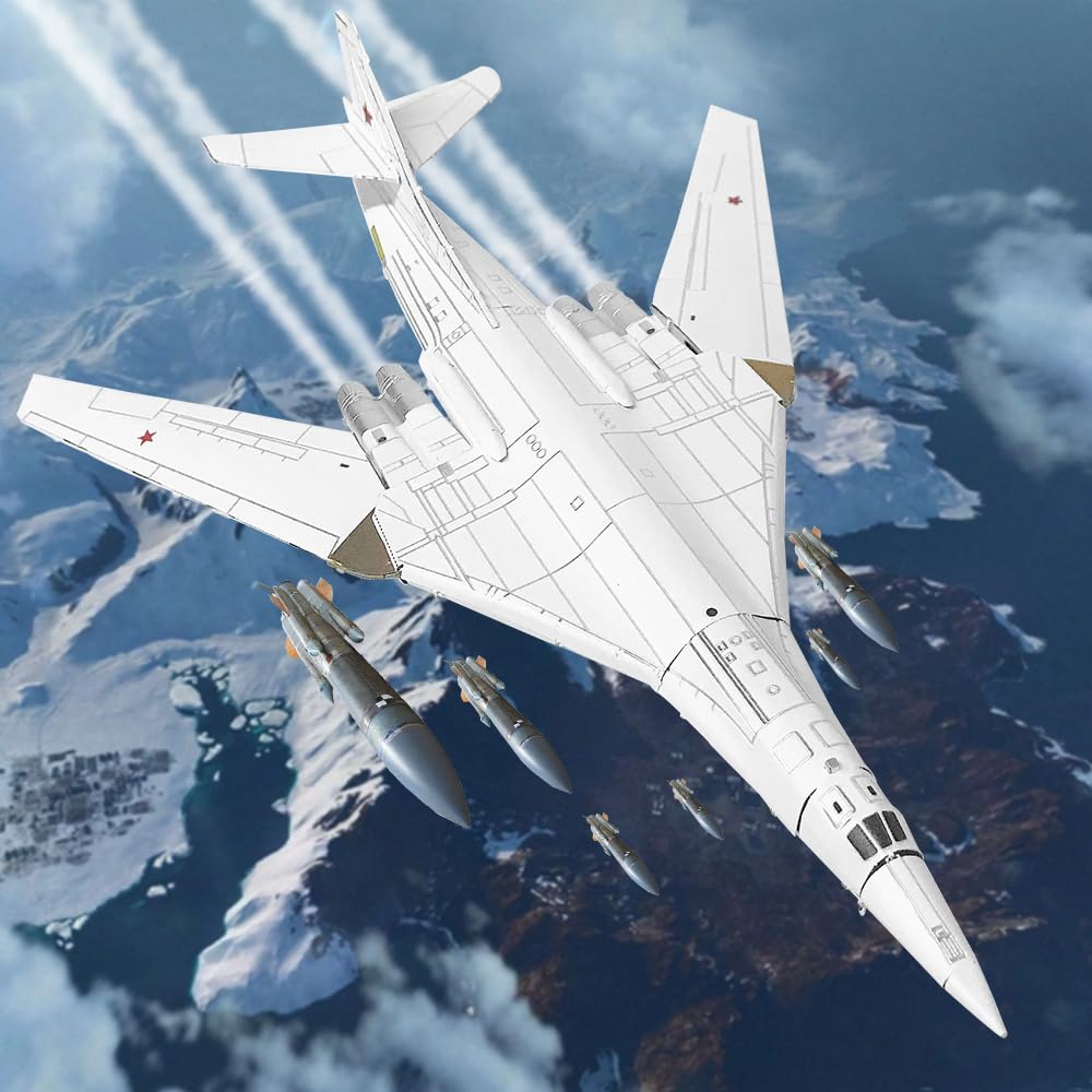 Piececool Metal Puzzle 3D Bombarderos Estratégicos Tu-160, Aviones Maquetas para Construir Adultos, Puzzles 3D Maquetas para Montar, Maqueta Metal, Regalo Cumpleaños, Recuerdos, Colección, 53 Piezas