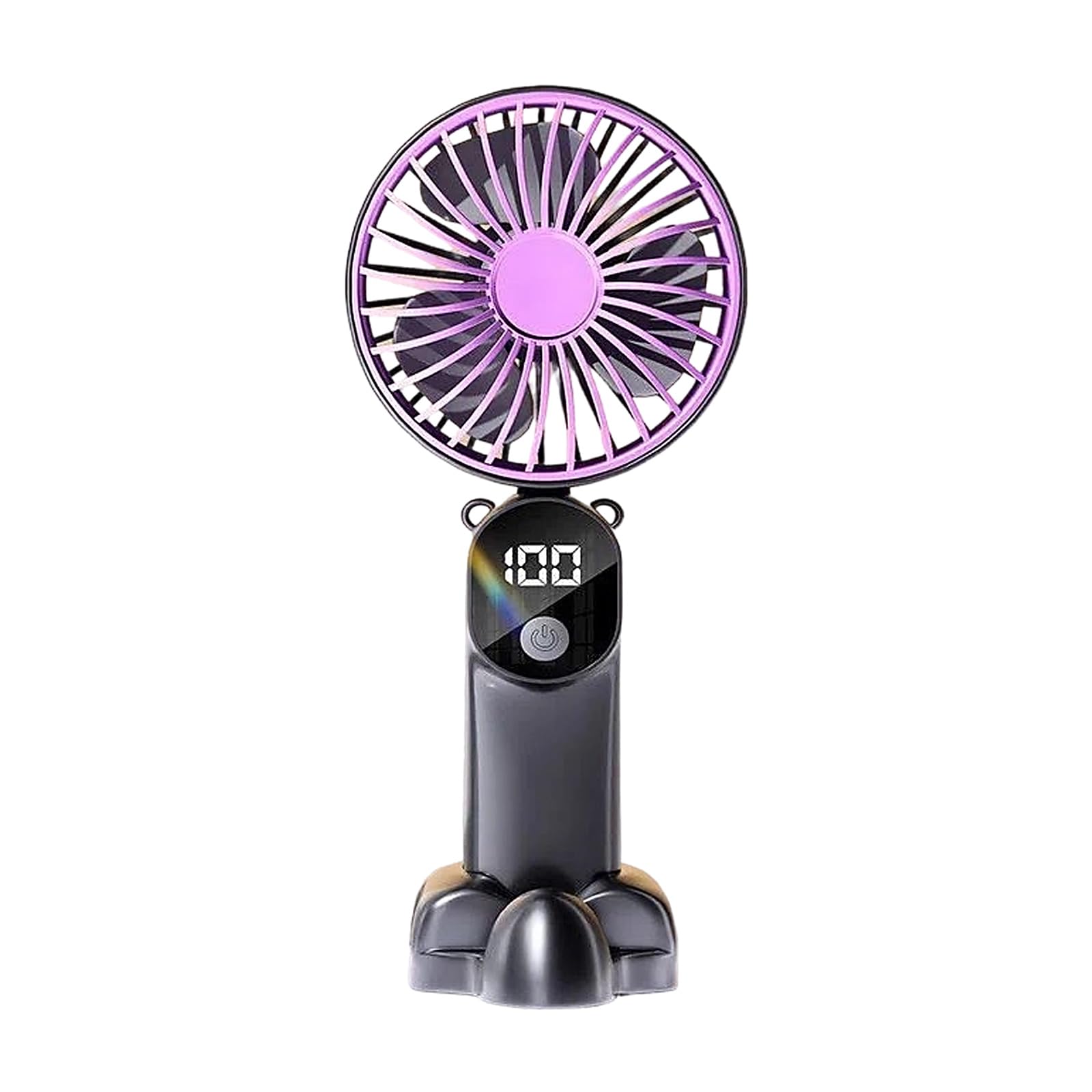 FROMCEO Portable Handheld Fan 6 Speed Small Cooling Desk Fan Quiet Handheld with Digital Display USB Rechargeable Desk Cooling