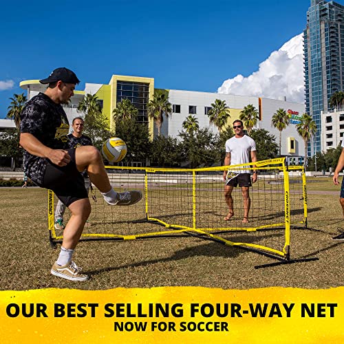 Crossnet Four Square Soccer Game - Outdoor Sport Games For Adults And Family - Soccer Tennis Nets For Backyard & Parks - Quick Assemble And Portable - Training Soccer Equipment For Kids And Adults #TOP2