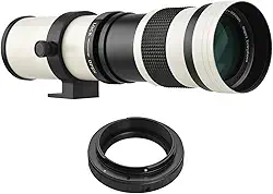 Câmera MF Super Telefoto Zoom Lente F/8.3-16 420-800mm T Mount com Anel Adaptador Universal 1/4 Thread Substituição para Câmeras Canon EF-Mount EOS 80D 77D 70D 60D 60Da 50D 7D 6D 5D T7i T7s T6s T6i