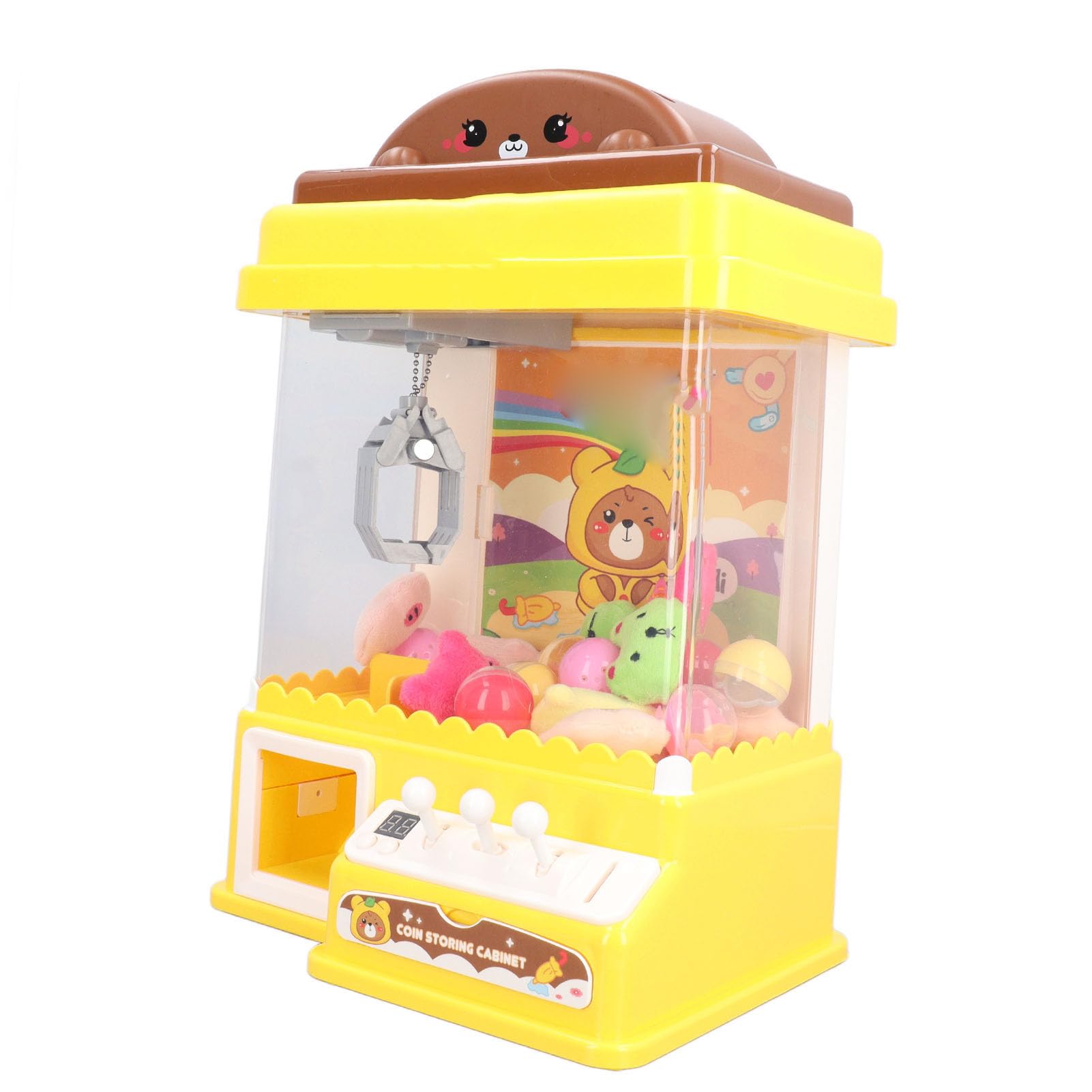 Máquina de Juego con Garra, Mini Grabador de Juguetes para Fiestas Infantiles, Plástico Duradero Alimentado por USB con Muñecas y Juguetes en Cápsula