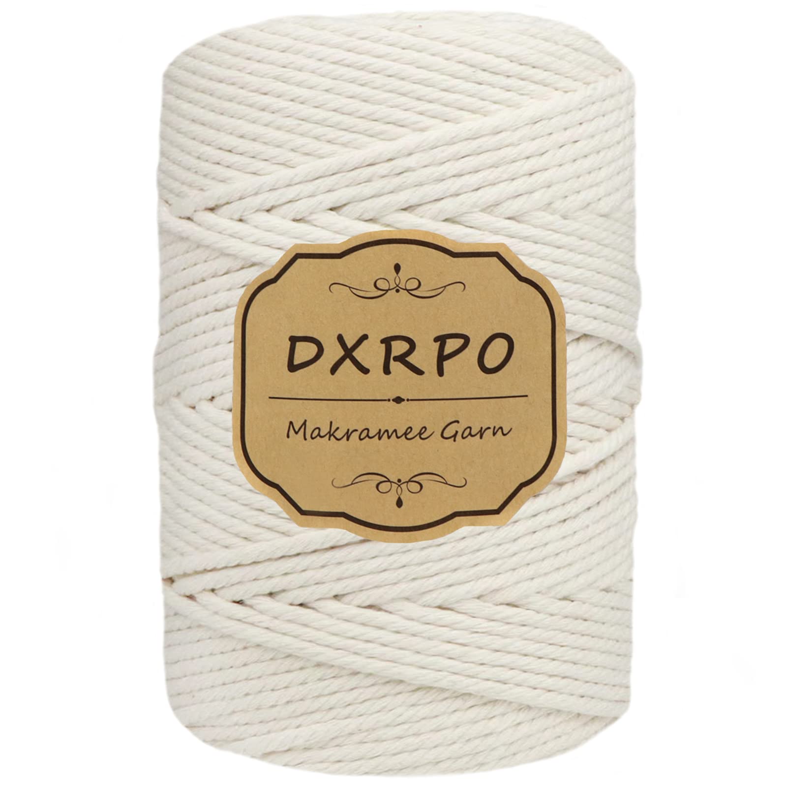 DXRPO Makramee Garn,Baumwollgarn Makramee, Macrame Cord für DIY Makramee Wandbehang, Makramee Blumenampel, Weihnachten Deko, Geschenke für Gute Freunde, Pflanze Aufhänger Boho Deko