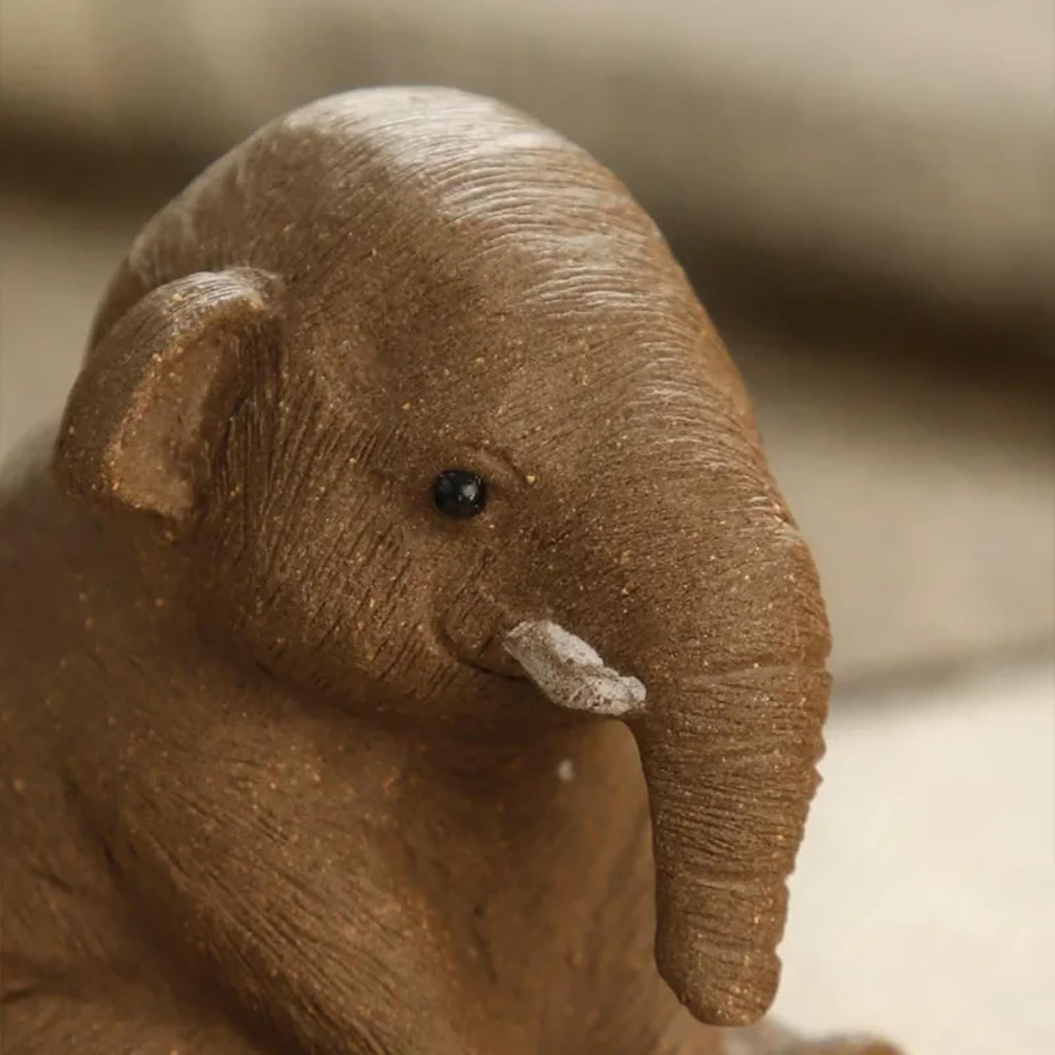 ChineseTea Pet Kung Fu Clay Elephant, 5.3cm 2.1in, Teapot Tea Table Ornaments Tea Ceremony image 3