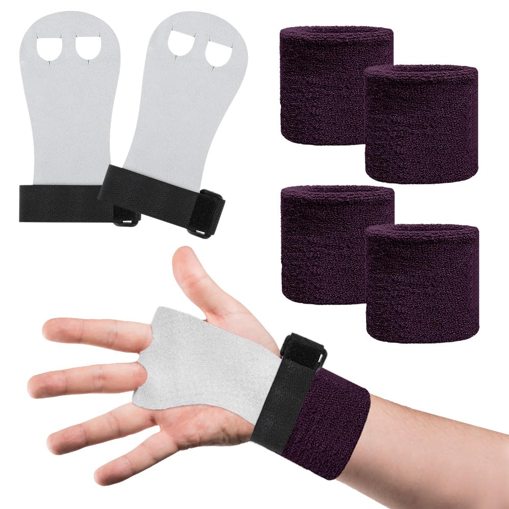 2pcs Manopole da Ginnastica Paracalli Ginnastica Artistica Bambina con 4 Polsino Sportivo Impugnature da Ginnastica Protezioni Polsini da Ginnastica Guanti Manopole Paracalli per Sollevamento