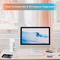 Vista 4 de Cargador USB Upoy, estación de carga para múltiples dispositivos 45W, bloques de carga rápida con puertos duales tipo C, hub de carga USB