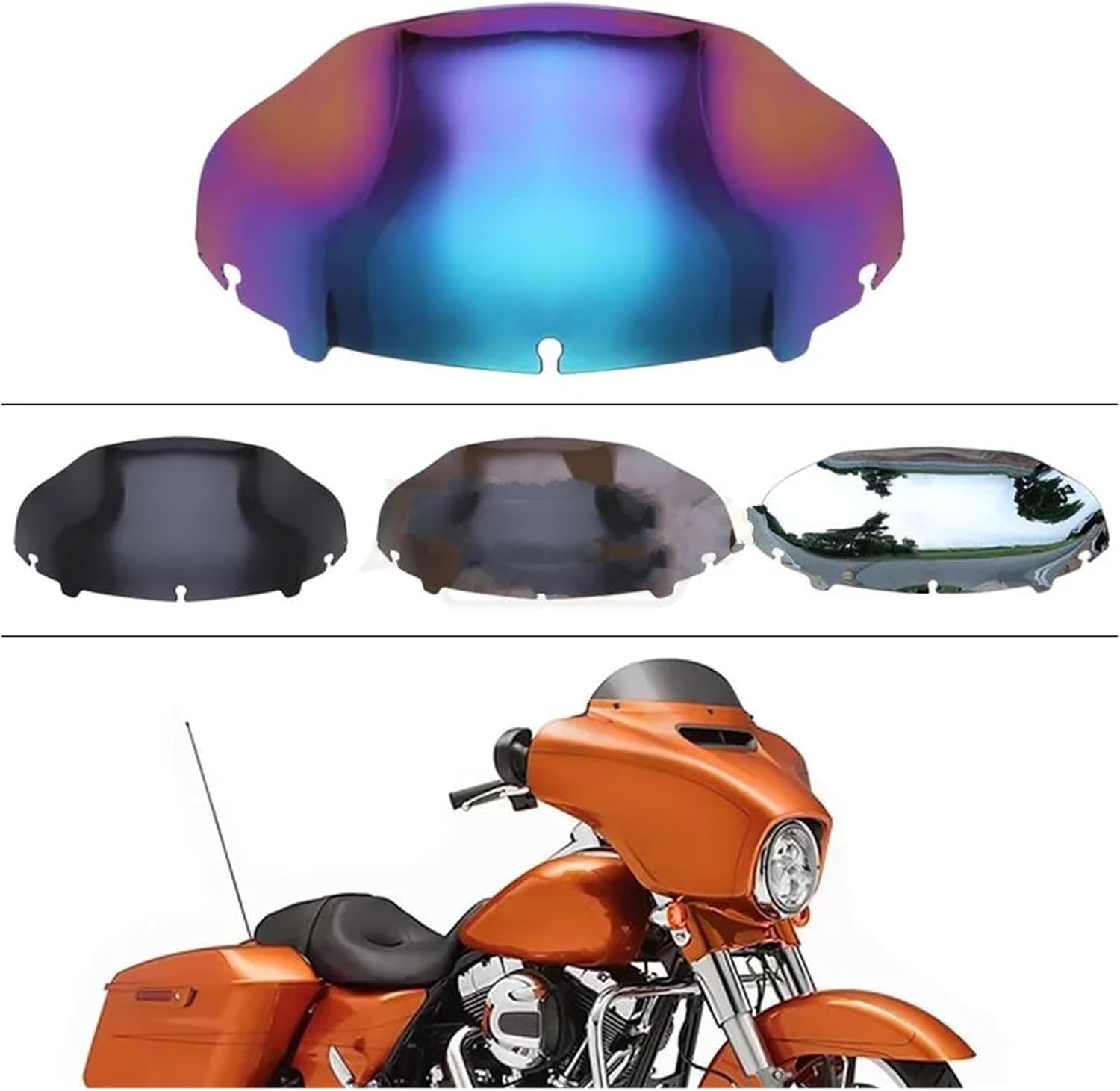 オートバイ 風よけ ツーリング用ストリート用エレクトラ用グライド 2014-2022 5''6.8''