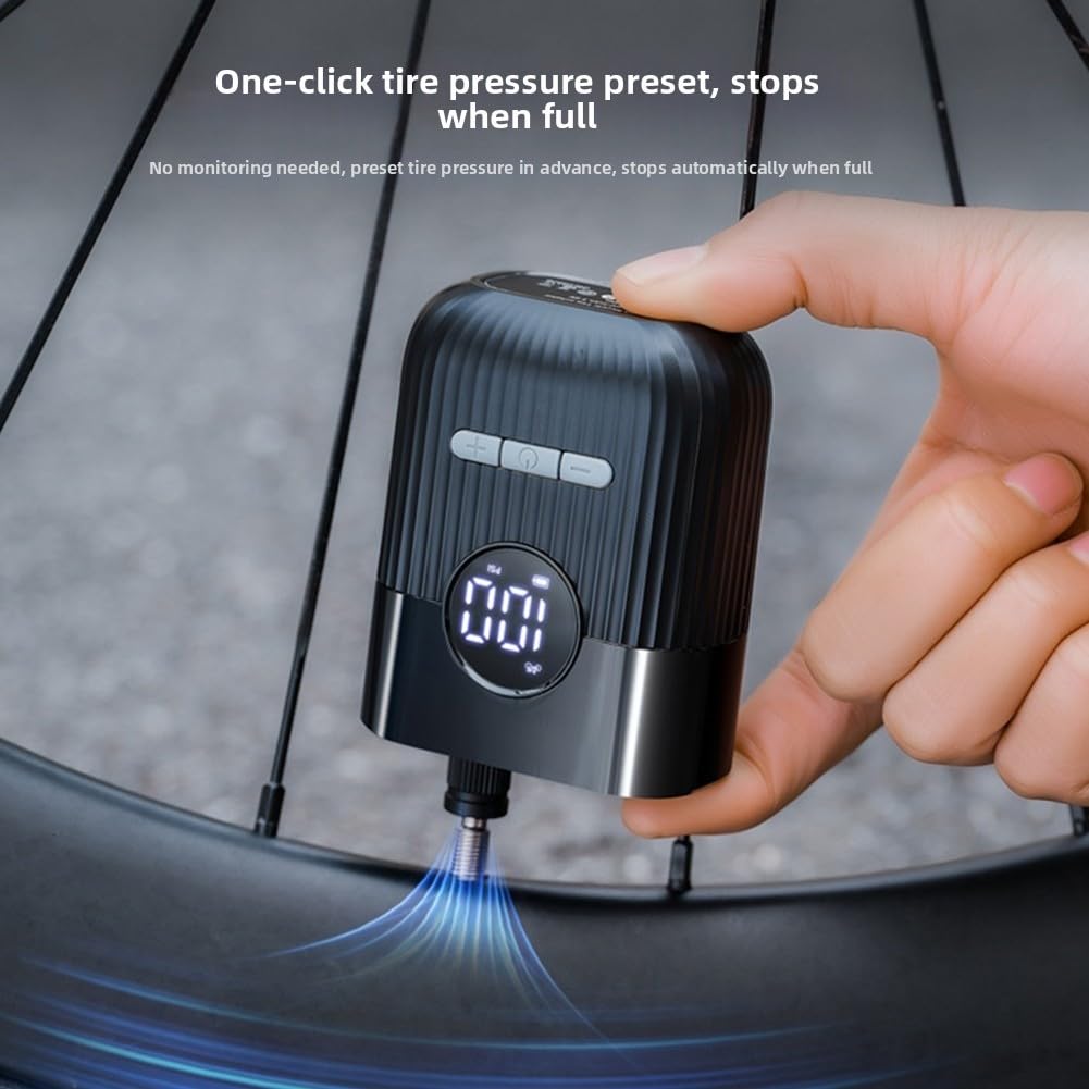 Besttoolifes Pompa elettrica per bici, gonfiaggio pneumatici portatile