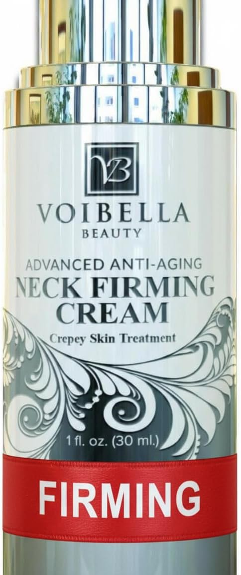 Neck Firming Cream for Sagging, Crepey Skin, Chest Wrinkles. Anti-Aging Moisturizing Lotion Helps Crepe Eraser, Turkey Neck Tightener & Decolletage Tightening. Aids Decollete, Double Chin, Face