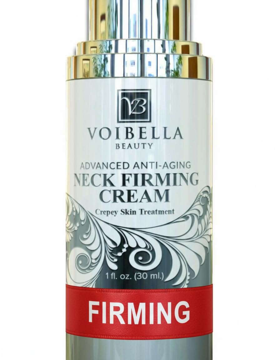 Neck Firming Cream for Sagging, Crepey Skin, Chest Wrinkles. Anti-Aging Moisturizing Lotion Helps Crepe Eraser, Turkey Neck Tightener & Decolletage Tightening. Aids Decollete, Double Chin, Face