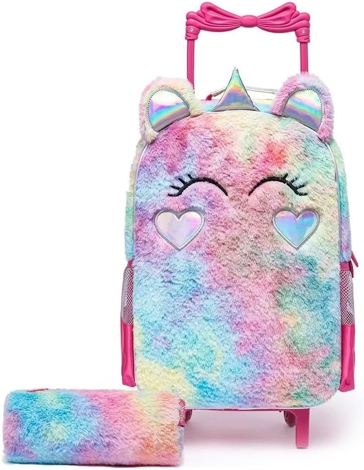 Mochila Infantil Escolar de Rodinha Spector Pelúcia Unicórnio