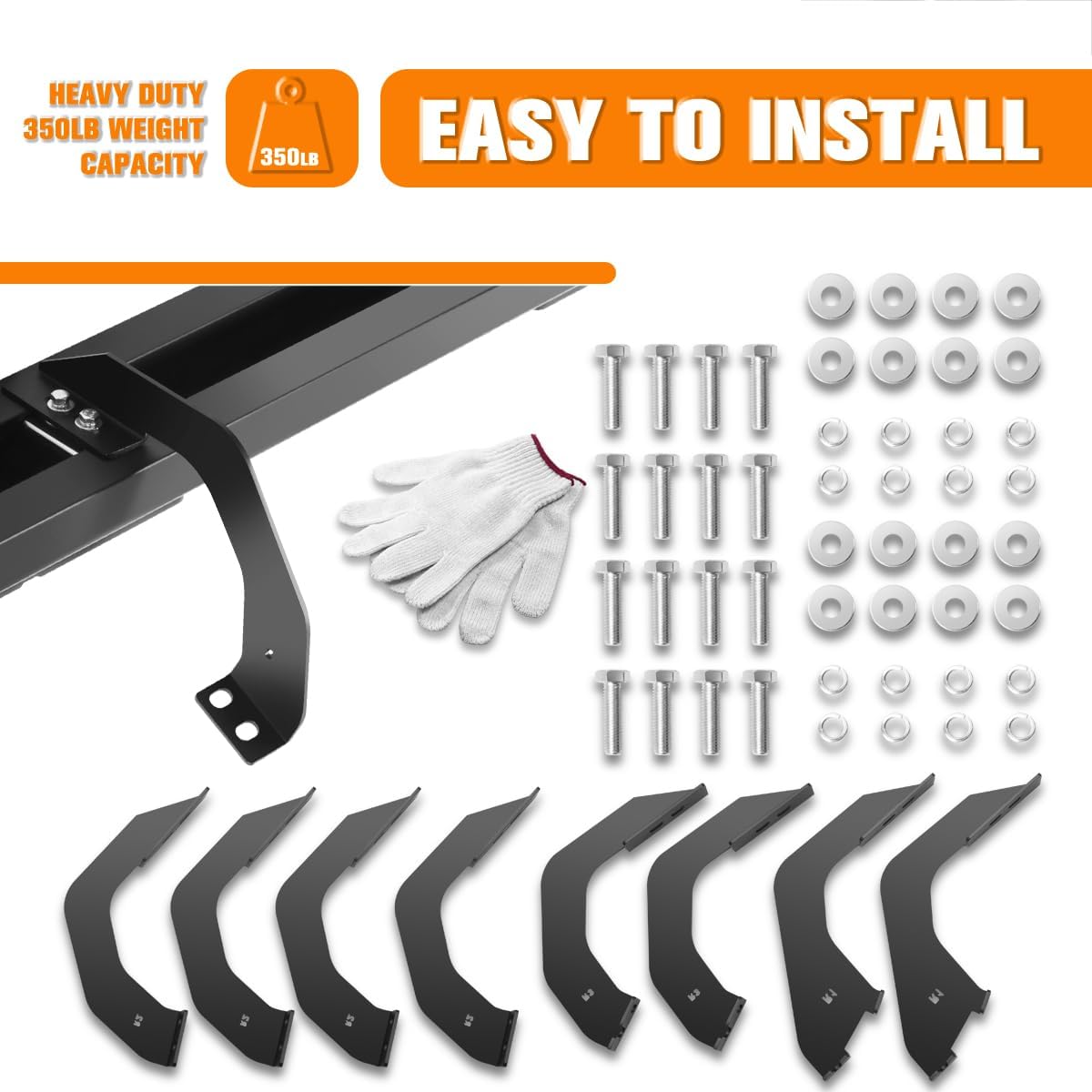 [Pair] 6 Inch Black Stainless Running Boards Side Steps Nerf Bars Compatible with 22-24 Tundra Crew Cab 4-Door