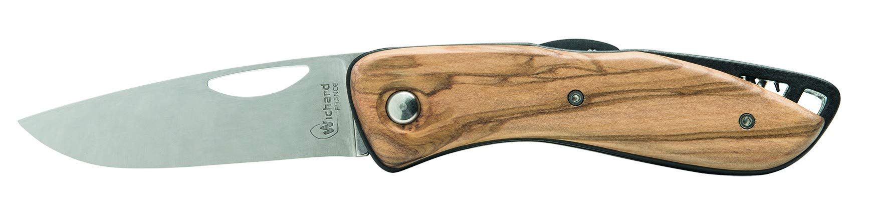 WICHARD Couteau aquaterra bois lame lisse avec tire bouchon