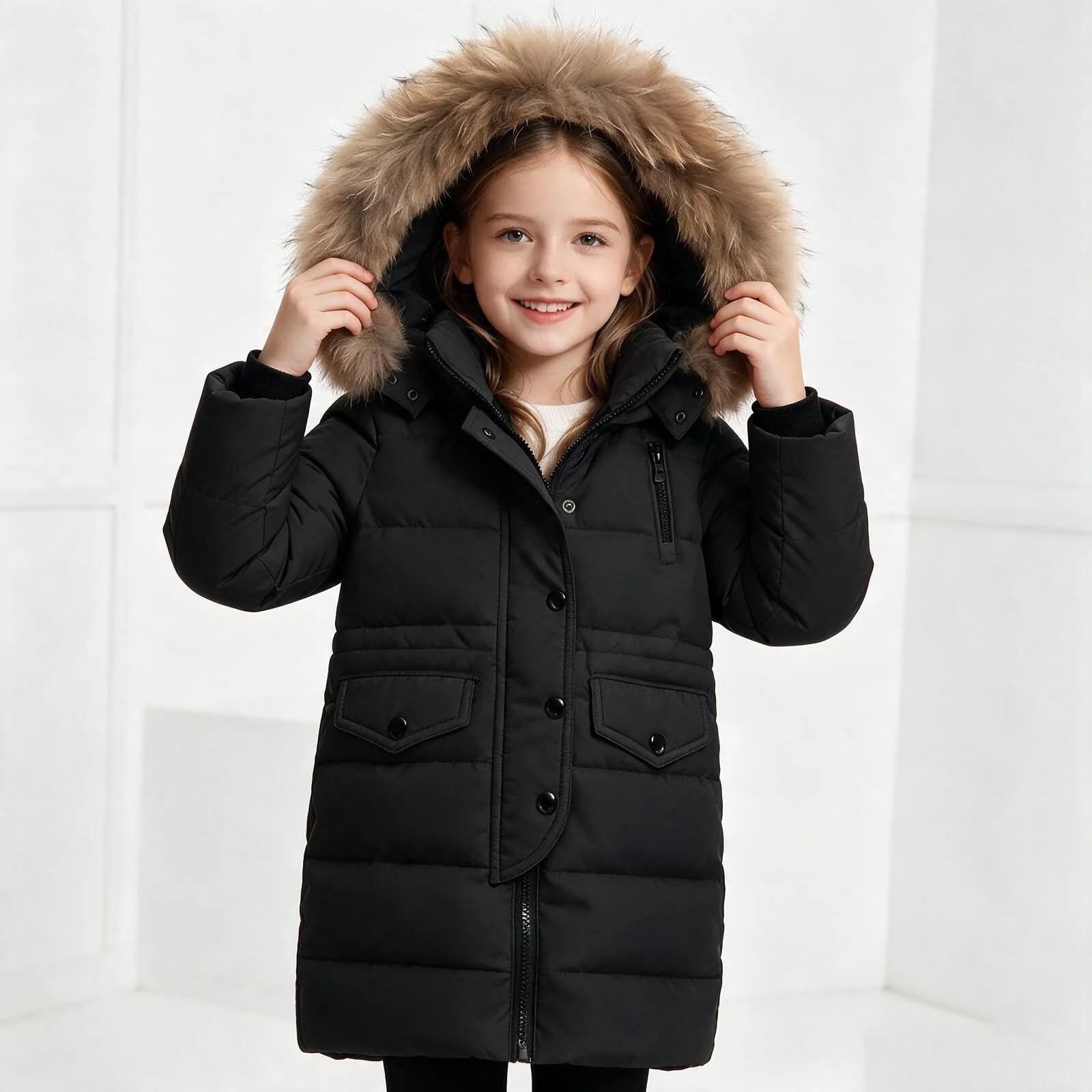 LUCKME Pesante Piumino Cappotto Bambino e Ragazzo Inverno Foderata in Pile