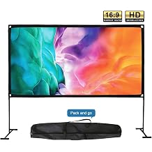 100 120 Inch Portable Projector Screen 3D 4K Camping Film Curtain HD 169 Outdoor Floor Stand Projection Screen Vedio School Home Theater 100 inch