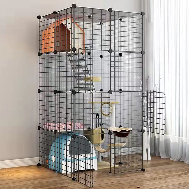 Cage pour petits animaux modulable et parc pour chat avec portes