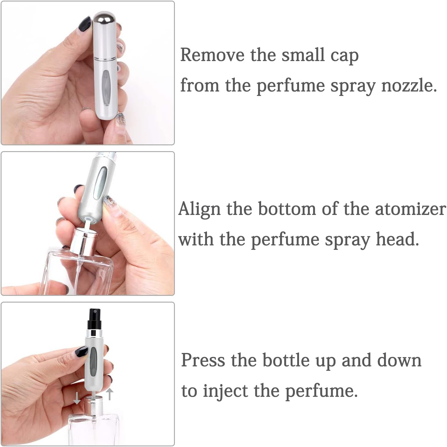 OBSCYON 4 Pcs 5ml Portable Mini Refillable Perfume Atomizer Spray Bottle Scent Pump Case for Travel