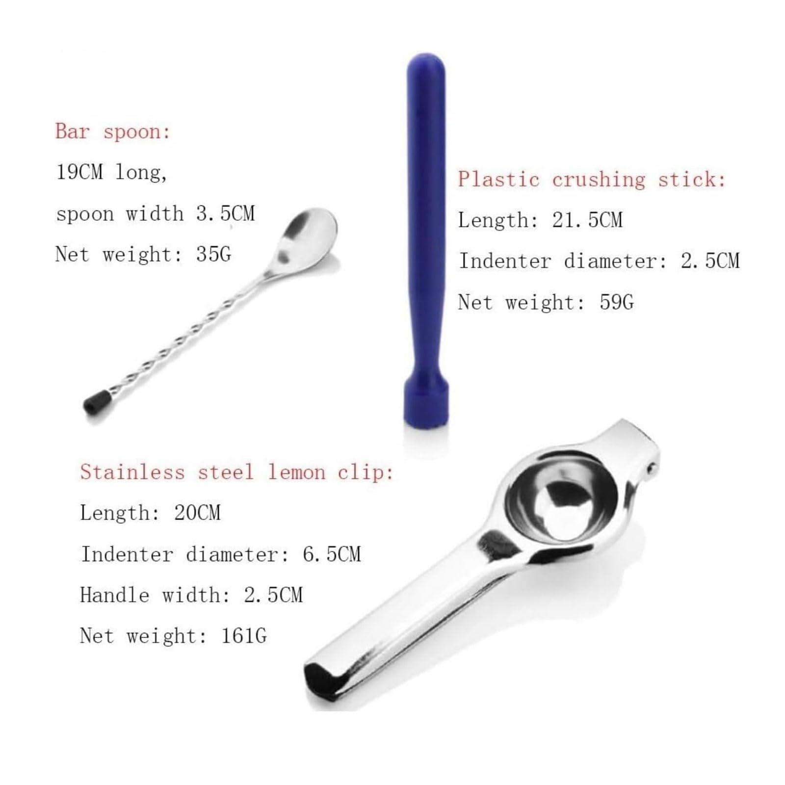 Kit d'outils pour Shaker à Cocktail en Acier Inoxydable, Ensemble de Shaker de Bar avec Sac de Rangement Portable pour mélanger des Boissons, Bar, Maison, Salon et fête