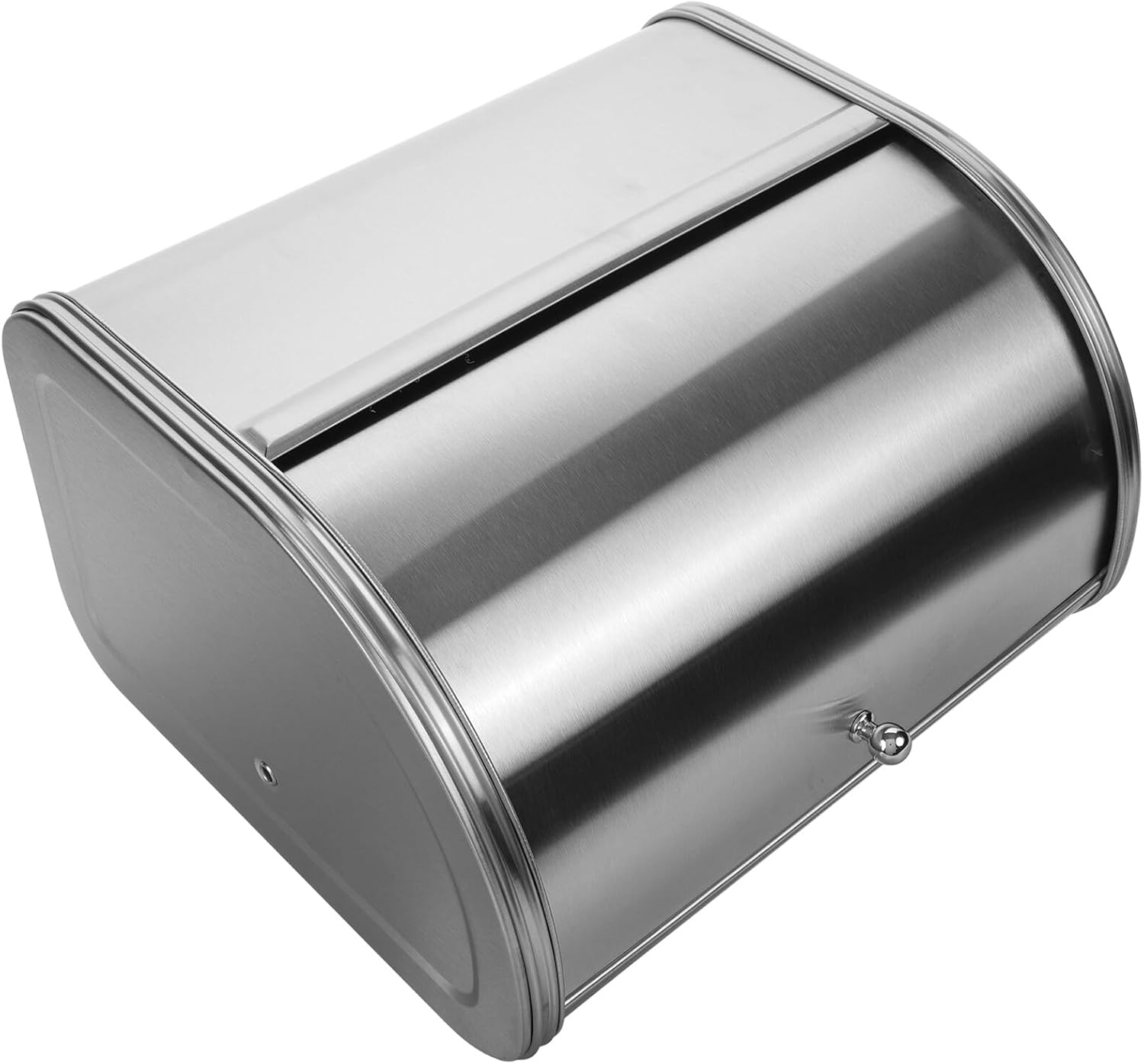Healifty Matte Metal Bread Box Small Flat Side Mirror Countertop Bread Storage Container Kitchen Food Organizer Household Food Bin