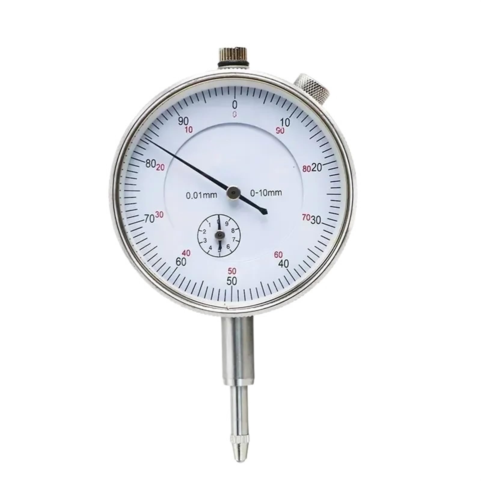 Comparatore metrico da 0-10/0-25 mm 0,01 mm con indicatore a quadrante con Aletta Posteriore Strumento di precisione 0,01 mm Prestazioni stabili(0-25mm)