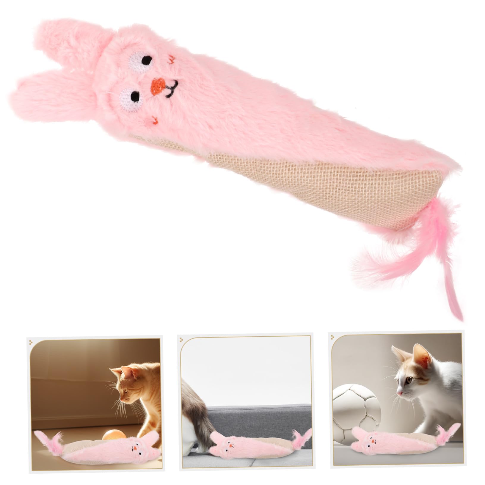 Yardwe Jouet Peluche pour Chat Herbe à Chat Accessoire De Interactif avec Papier Et Ennui