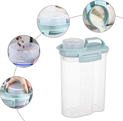 Miniatura 3 de Dispensadores de cereales Envases de harina de soja Caja de almacenamiento de arroz Dispensador de cereales Dispensador hermético Recipientes de