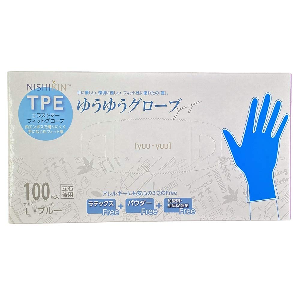 [錦尚金nishikin] 【使い捨て手袋 大容量100枚入】 Mサイズ TPE…