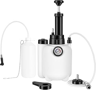Reniteco 3L Brake Bleed Kit Manual Brake Bleed Fluid Pump One Person Brake Bleed Vacuum Pump Kit with 1L Brake Fluid Bleed Bottle and 45mm Euro Master Cylinder Adapter