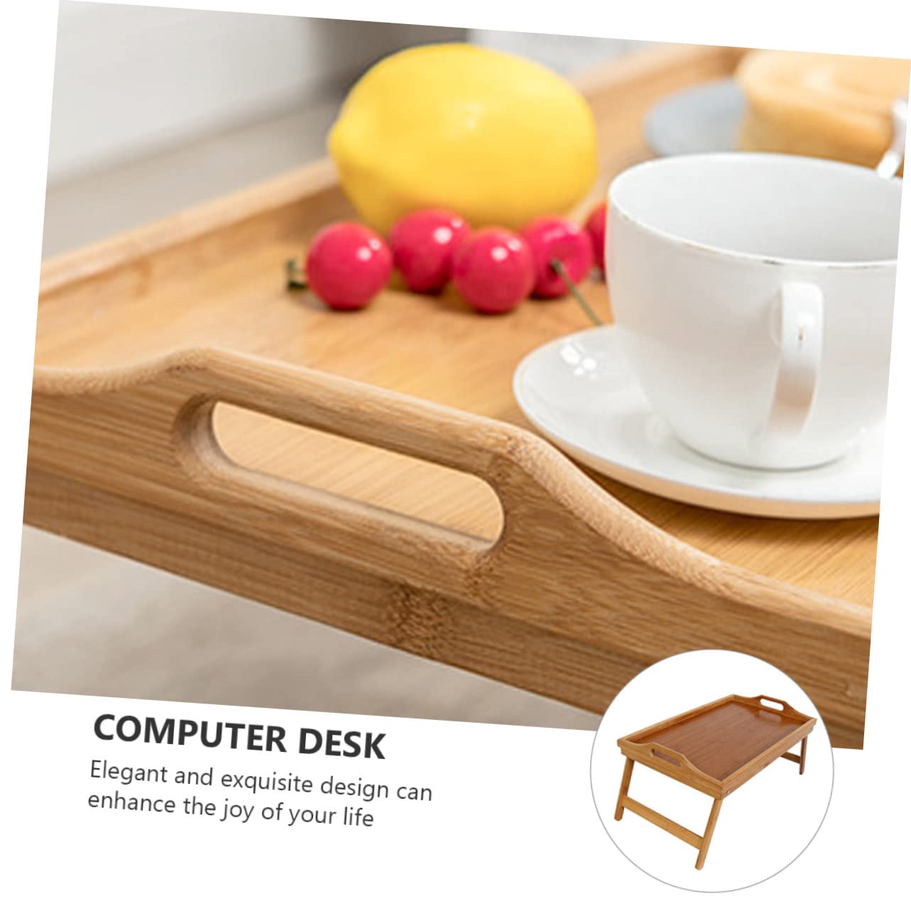 SOLUSTRE Multi-use Folding Tray Laptop Riser Bed Desk Breakfast Serving Table Reading Table Safe Easy to Store