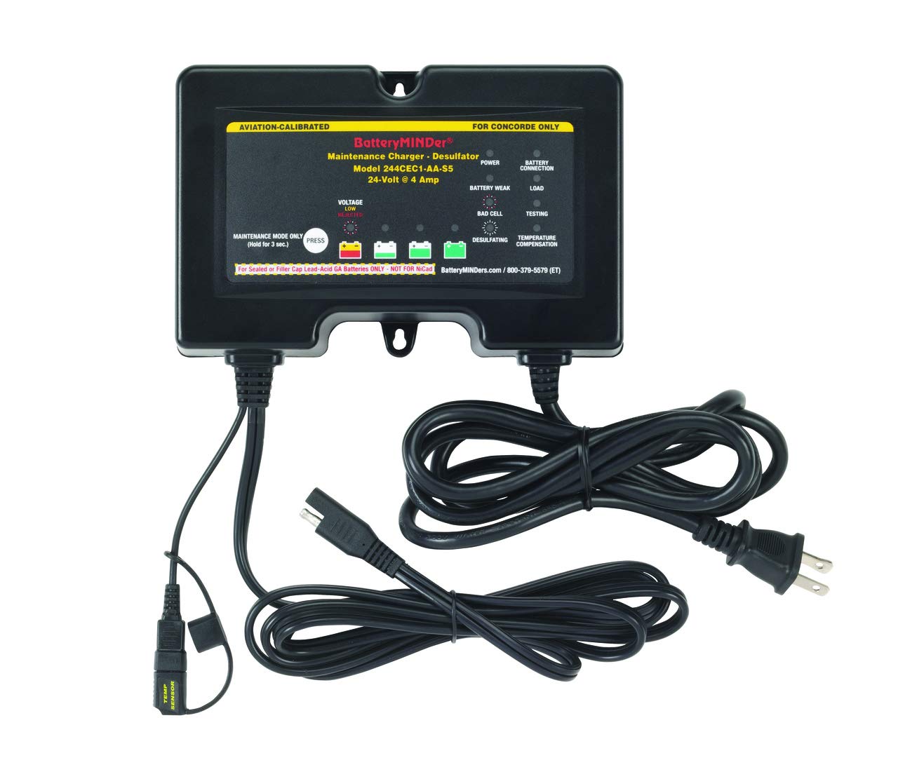 BatteryMINDer 244CEC1-AA-S5: 24 Volt-4 Amp Concorde Aviation Battery Charger, Battery Maintainer, an
