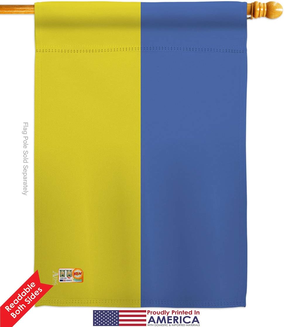 Ukraine Garden House Flags Set Regional Nationality Nation International World Country Particular Area Small Decorative Gift Yard Banner Double-Sided Made In USA 28 X 40